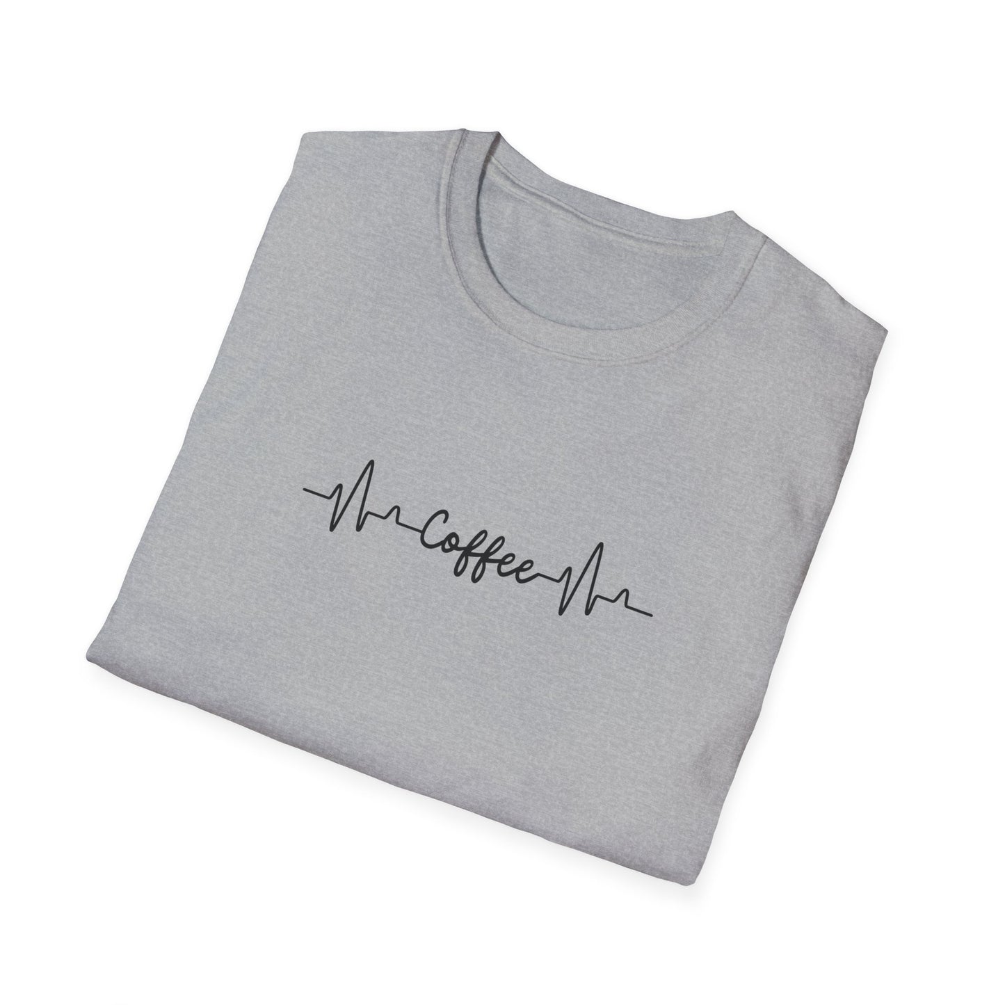 Coffee Heartbeat Unisex T-Shirt | Casual Tee, Gift for Coffee Lovers, Birthday Apparel, Relaxed Fit, Everyday Wear