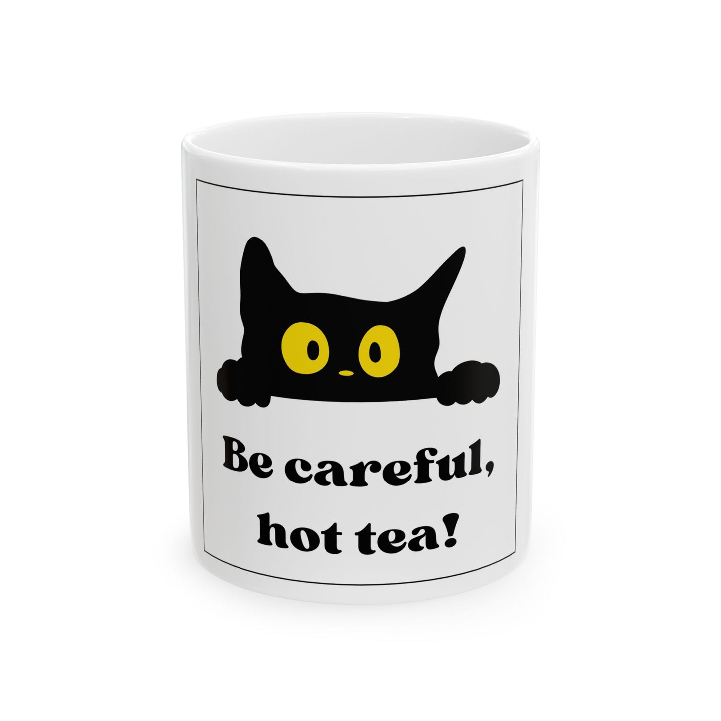 Cute Black Cat Warning Ceramic Mug