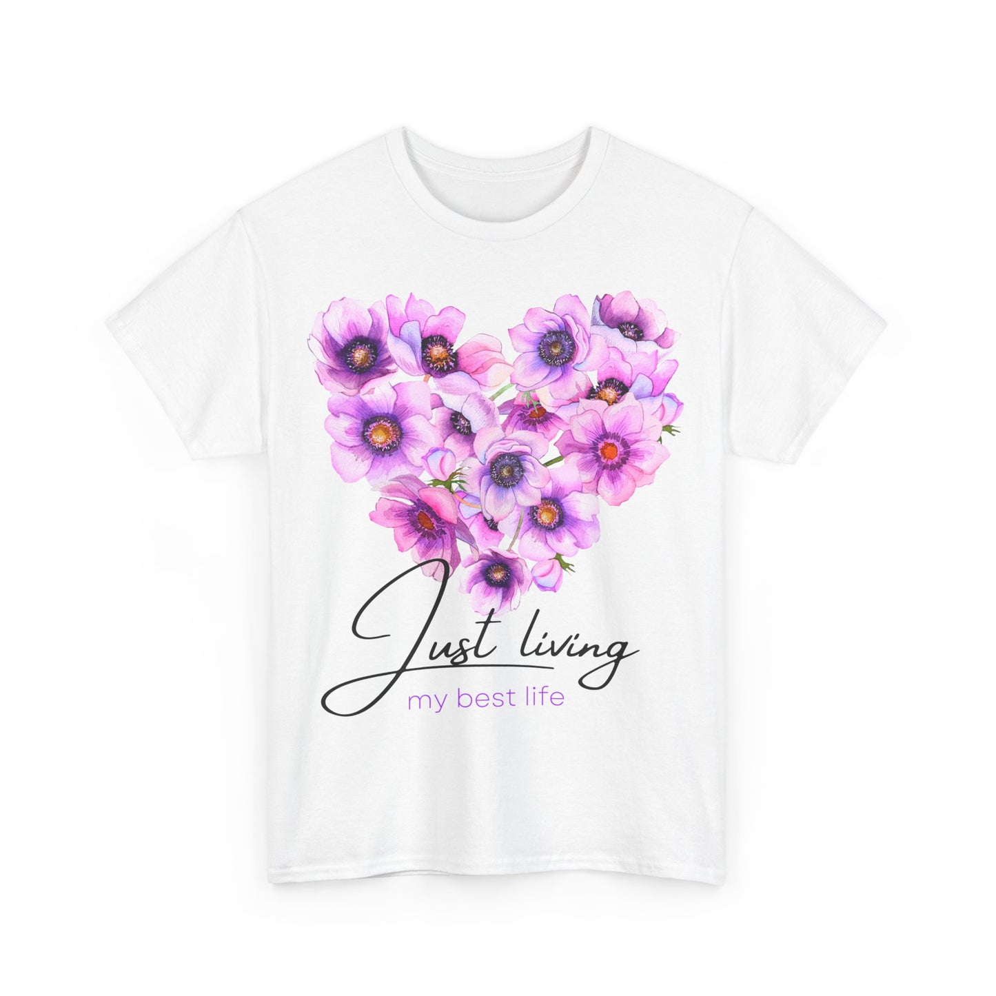 Just Living Floral Heart T-Shirt for Women