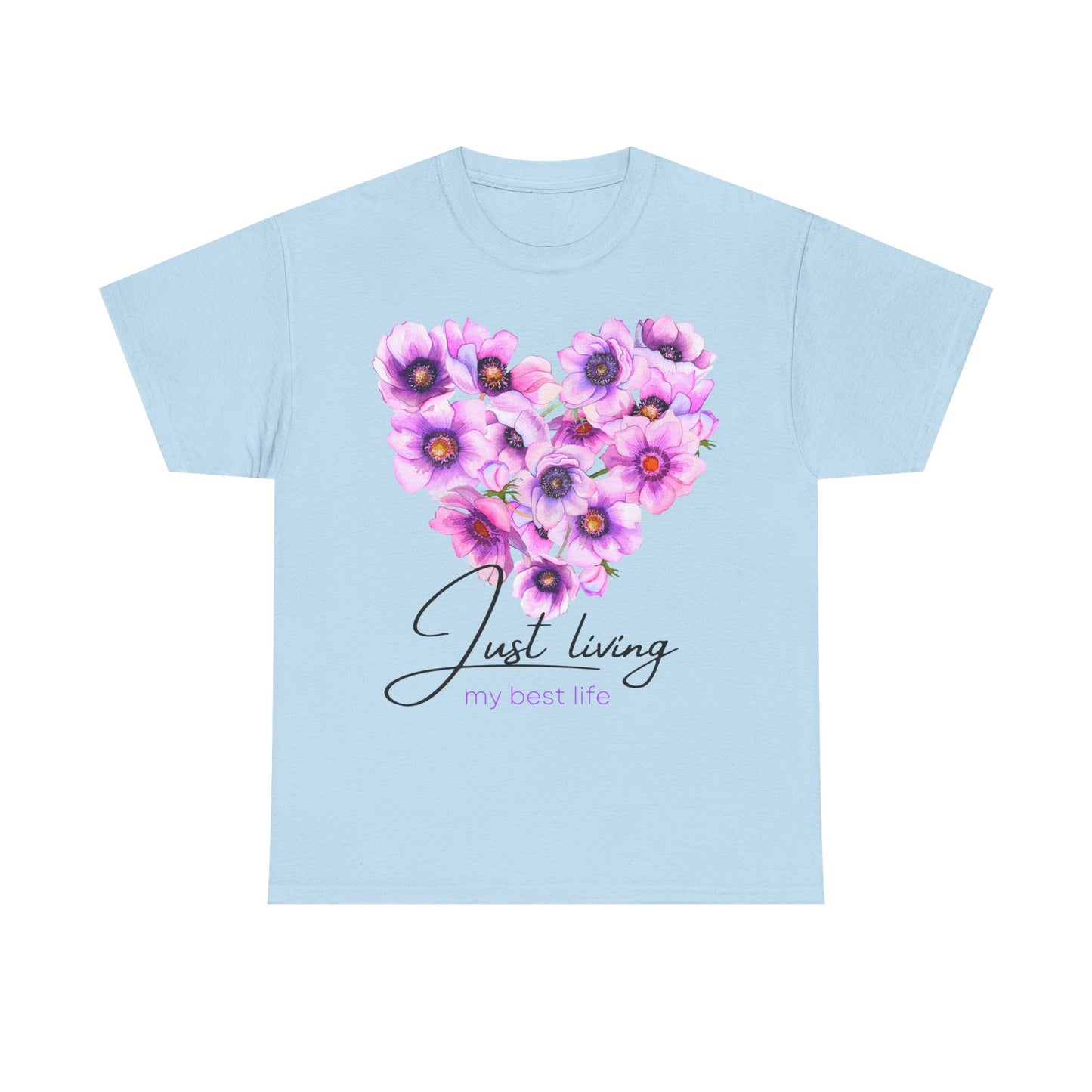 Just Living Floral Heart T-Shirt for Women