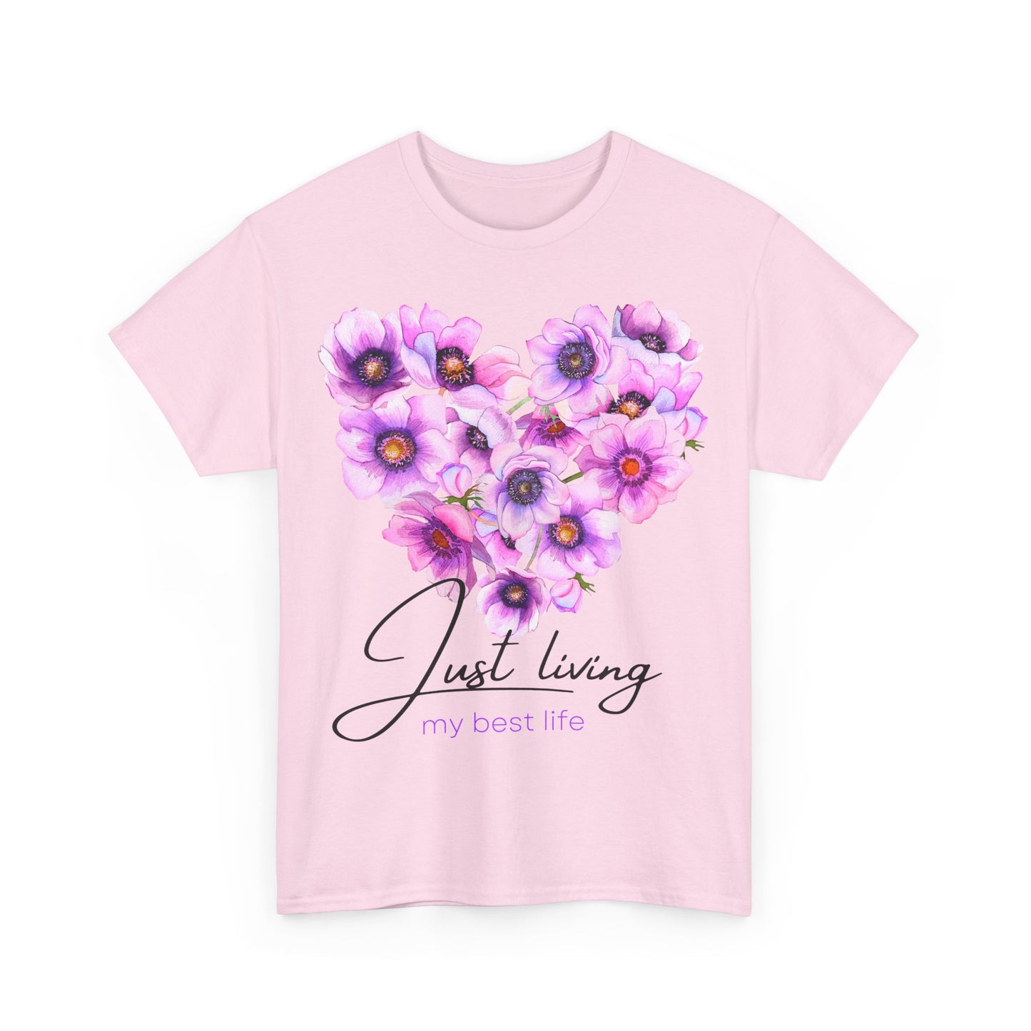 Just Living Floral Heart T-Shirt for Women