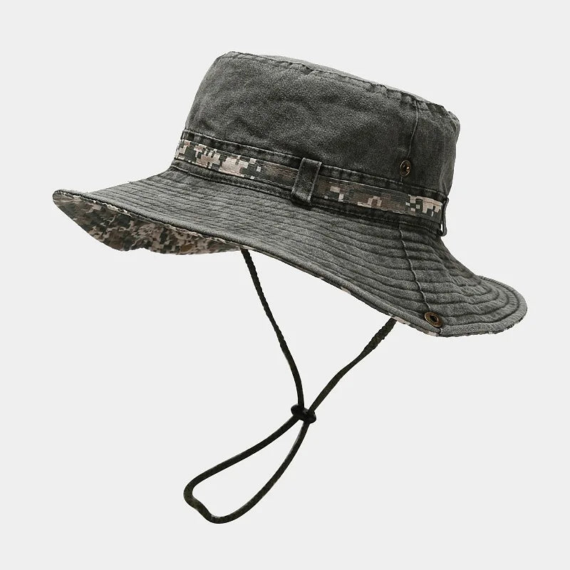 Retro Print Bucket Hat – Unisex Summer Sun Hat for Travel, Beach & Outdoor Adventures