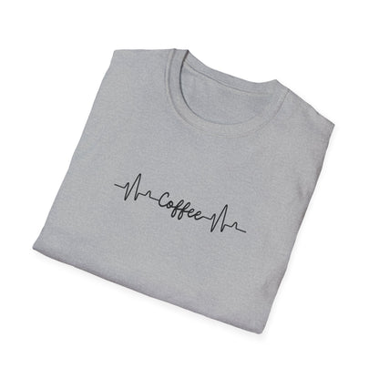 Coffee Heartbeat Unisex T-Shirt | Casual Tee, Gift for Coffee Lovers, Birthday Apparel, Relaxed Fit, Everyday Wear