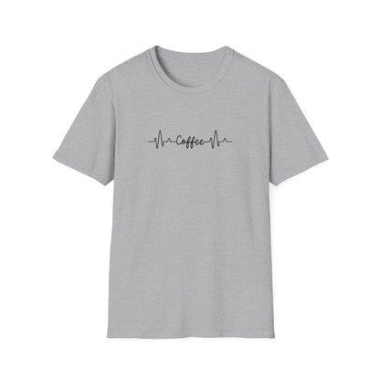 Coffee Heartbeat Unisex T-Shirt | Casual Tee, Gift for Coffee Lovers, Birthday Apparel, Relaxed Fit, Everyday Wear