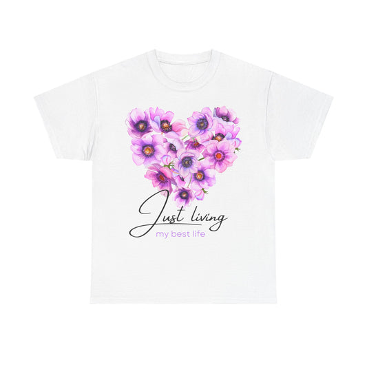 Just Living Floral Heart T-Shirt for Women