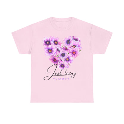 Just Living Floral Heart T-Shirt for Women