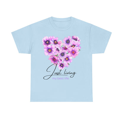 Just Living Floral Heart T-Shirt for Women