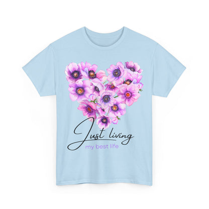 Just Living Floral Heart T-Shirt for Women
