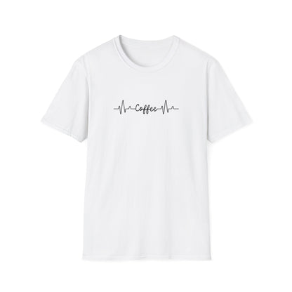 Coffee Heartbeat Unisex T-Shirt | Casual Tee, Gift for Coffee Lovers, Birthday Apparel, Relaxed Fit, Everyday Wear