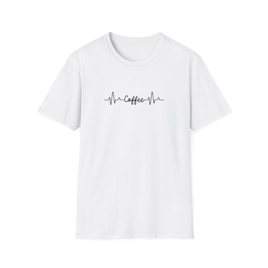 Coffee Heartbeat Unisex T-Shirt | Casual Tee, Gift for Coffee Lovers, Birthday Apparel, Relaxed Fit, Everyday Wear