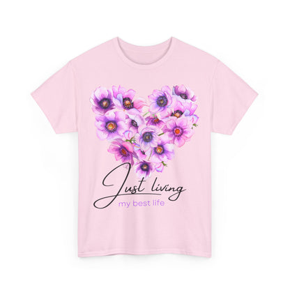 Just Living Floral Heart T-Shirt for Women