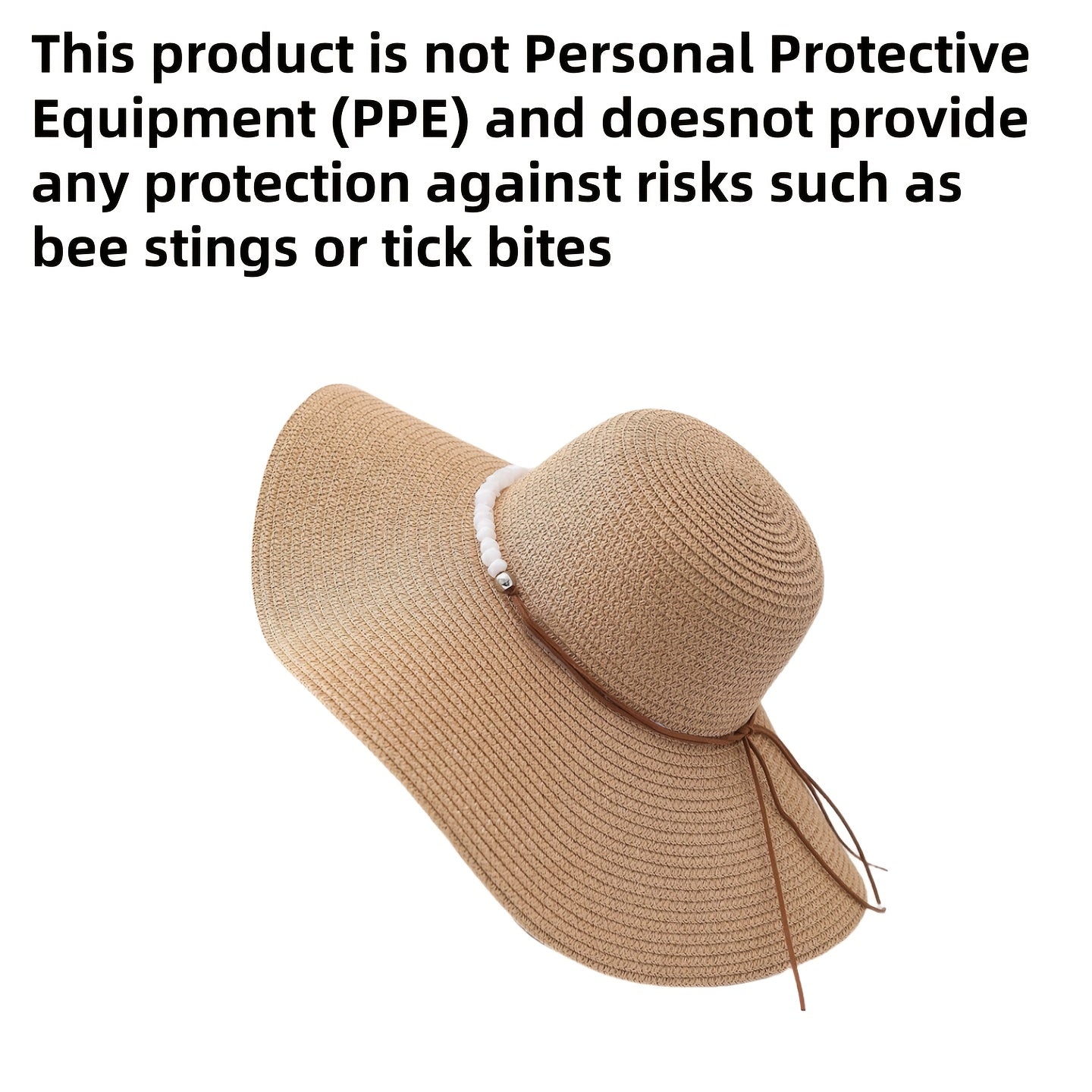 Women's Wide Brim Straw Sun Hat with Pearl Accents